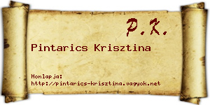 Pintarics Krisztina névjegykártya